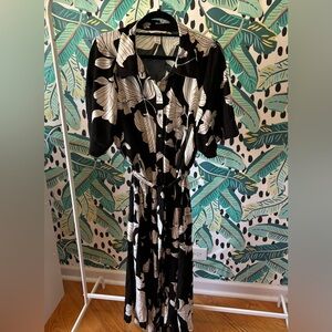 H&M Short-Sleeve Belted Shirt Dress - Size XXL